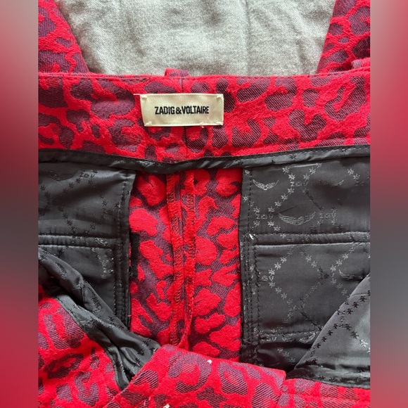 Zadig Voltaire Prune Jac Leo Pants Passion NWT - 38 - Picture 3 of 5
